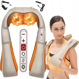Masażer Szyi Karku Pleców Shiatsu Podgrzewany Masujący Rozluźniający