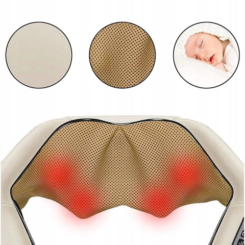 Masażer Szyi Karku Pleców Shiatsu Podgrzewany Masujący Rozluźniający