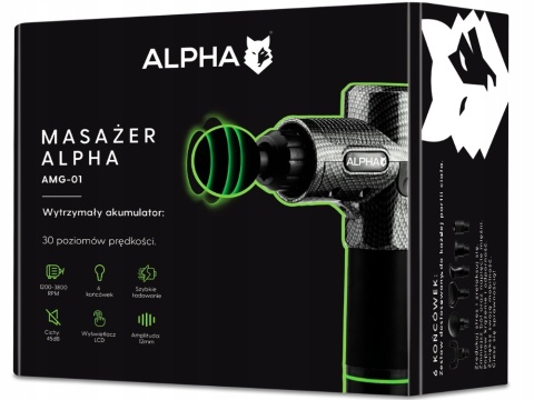 Masażer Do Ciała Alpha Pro - Pistolet Do Masażu Z 8 Końcówkami