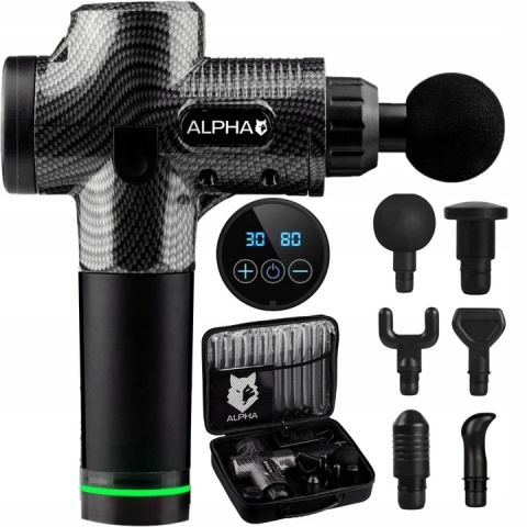 Masażer Do Ciała Alpha Pro - Pistolet Do Masażu Z 8 Końcówkami