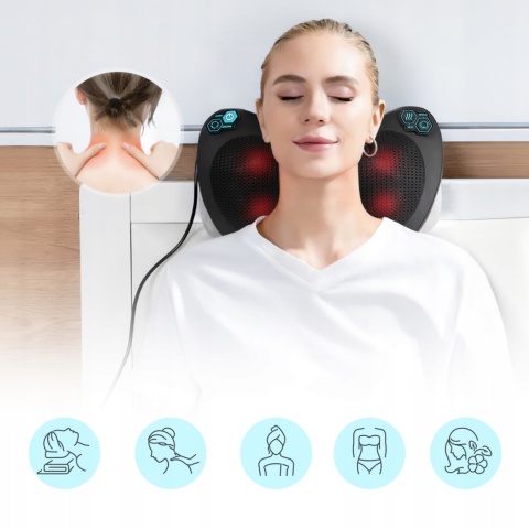 Masażer poduszka Shiatsu z funkcją ogrzewania do pleców i karku MalTec