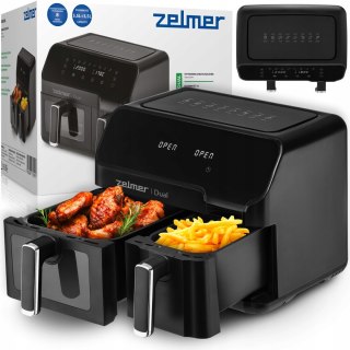 Frytkownica Beztłuszczowa 2700W 9L Dual Zelmer Z 8 Programami I 2 Komorami