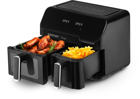 Frytkownica Beztłuszczowa 2700W 9L Dual Zelmer Z 8 Programami I 2 Komorami