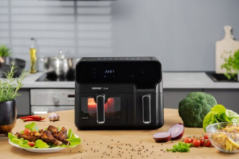 Frytkownica Beztłuszczowa 2700W 9L Dual Zelmer Z 8 Programami I 2 Komorami