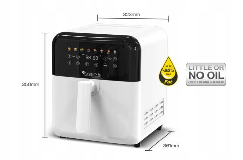 Frytkownica Beztłuszczowa 6L Air Fryer 1600W, Rapid Air, Metalowe Wnętrze