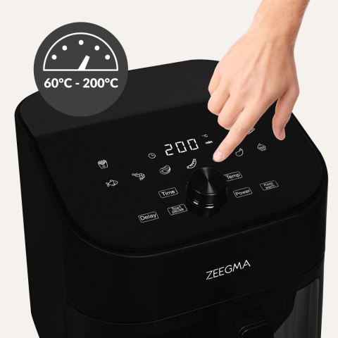 Frytkownica Beztłuszczowa Air Fryer 6,5L 1600W 10 Programów Zdrowe Smażenie