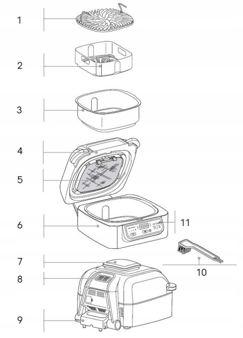 Frytkownica Beztłuszczowa Ninja Ag301eu 1760W - Grill, Air Fry, Pieczenie