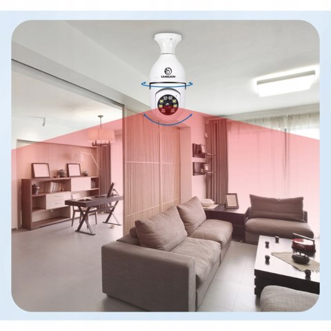 Obrotowa Kamera Wifi Ip W Żarówce E27 Ptz 4Mp Full Hd Z Detekcją Ruchu