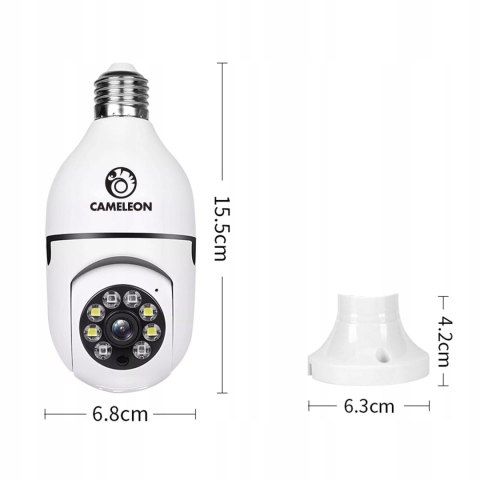 Obrotowa Kamera Wifi Ip W Żarówce E27 Ptz 4Mp Full Hd Z Detekcją Ruchu
