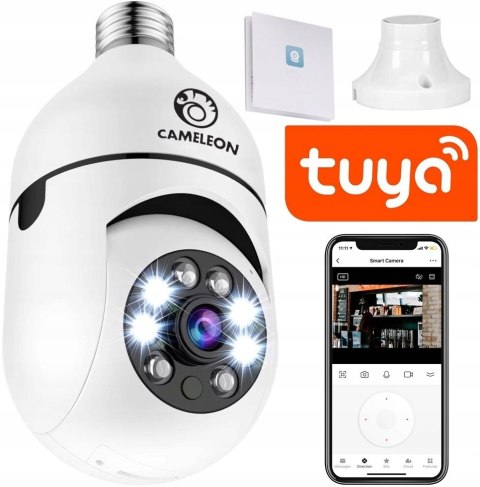 Obrotowa Kamera Wifi Ip W Żarówce E27 Ptz 4Mp Full Hd Z Detekcją Ruchu