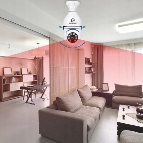 Obrotowa Kamera Wifi Ip W Żarówce E27 Ptz 4Mp Full Hd Z Detekcją Ruchu