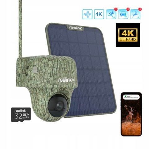 Bezprzewodowa Kamera Gsm 4K/8Mpx Z Panelem Słonecznym I Kartą 32Gb