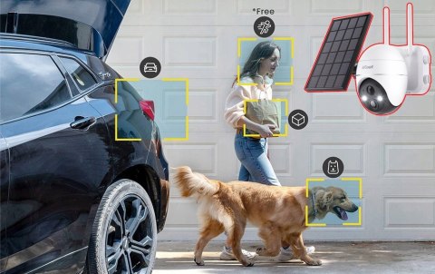 Bezprzewodowa Kamera Solarne 5Mp Ip65 Z 9000Mah, Wifi, 4X Zoom, Full Hd
