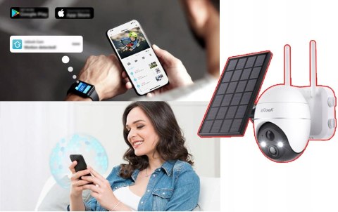 Bezprzewodowa Kamera Solarne 5Mp Ip65 Z 9000Mah, Wifi, 4X Zoom, Full Hd