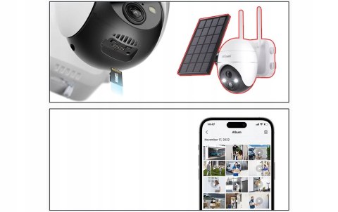 Bezprzewodowa Kamera Solarne 5Mp Ip65 Z 9000Mah, Wifi, 4X Zoom, Full Hd
