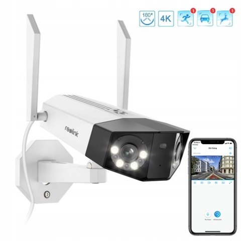 Kamera Bezprzewodowa Wifi Reolink Duo2 8Mpx 4K 180° Panorama, Nocny Alarm