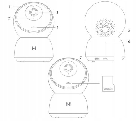 Kamera Imilab Cmsxj A1 1296P Monitoring 360°, Niania, Śledzenie Ruchu, Wifi