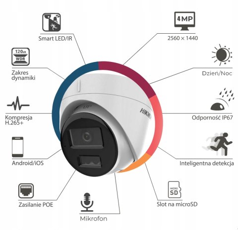 Kamera Ip Hikvision Ds-2Cd1343g2-Liu 4Mp 2,8Mm Poe Ir 30M Ip67 Z Microfonem