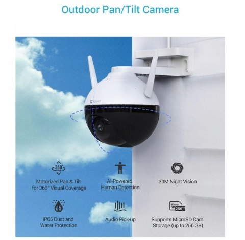 Kamera Ip Obrotowa Ezviz C8w 2K+ 360° Ai Detekcja Osób, Audio, Noc Kolor