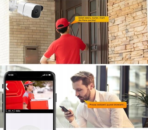 Kamera Ip Wi-Fi Bullet 4Mp Podczerwień Z Audio, Sd 128Gb I Detekcją Ruchu