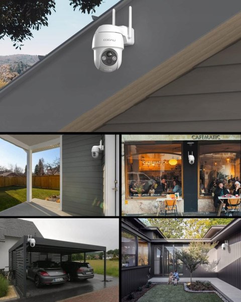 Kamera Zewnętrzna Obrotowa Wifi 2K 3Mp 4X Zoom 5200Mah 64Gb Do Monitoringu