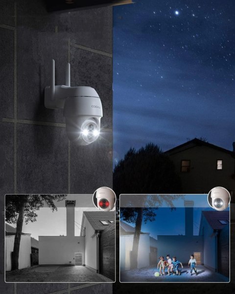 Kamera Zewnętrzna Obrotowa Wifi 2K 3Mp 4X Zoom 5200Mah 64Gb Do Monitoringu
