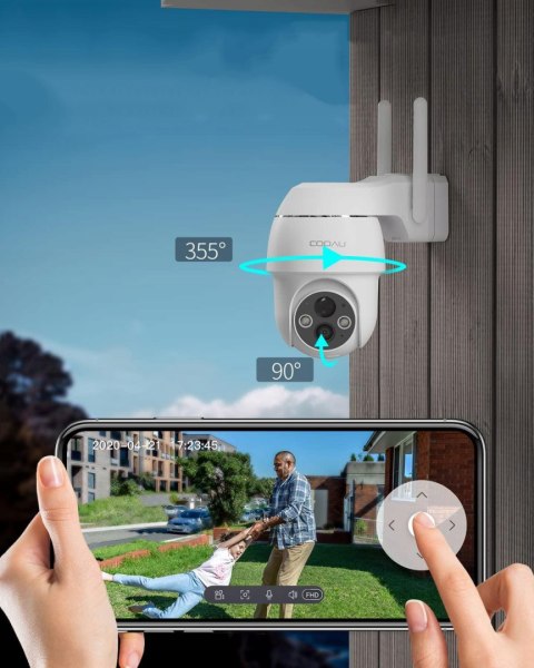 Kamera Zewnętrzna Obrotowa Wifi 2K 3Mp 4X Zoom 5200Mah 64Gb Do Monitoringu