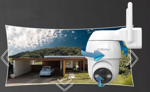 Kamera Zewnętrzna Obrotowa Wifi 2K 3Mp 4X Zoom 5200Mah 64Gb Do Monitoringu