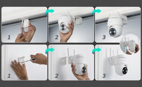 Kamera Zewnętrzna Obrotowa Wifi 2K 3Mp 4X Zoom 5200Mah 64Gb Do Monitoringu