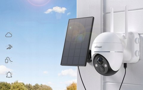 Kamera Zewnętrzna Wi-Fi 2K 3Mp Z Panelem Słonecznym I 4-Krotnym Zoomem