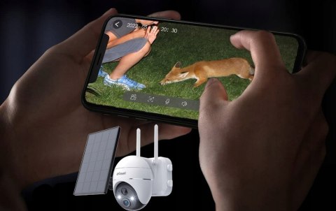 Kamera Zewnętrzna Wi-Fi 2K 3Mp Z Panelem Słonecznym I 4-Krotnym Zoomem
