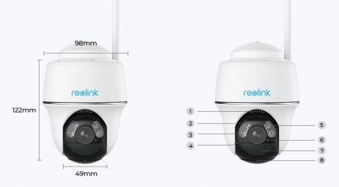 Reolink Argus Pt 2K | Bezprzewodowa Kamera Ip 5Mp Z Akumulatorem 64Gb