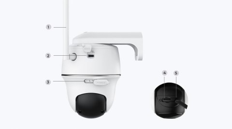 Reolink Argus Pt 2K | Bezprzewodowa Kamera Ip 5Mp Z Akumulatorem 64Gb