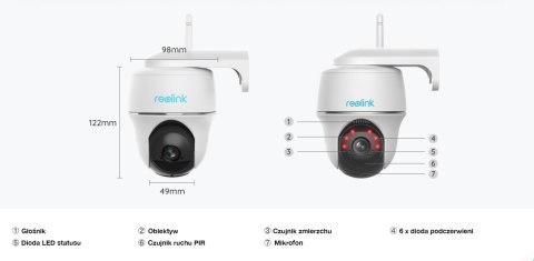 Reolink Argus Pt 2K - Bezprzewodowa Kamera Z Wifi I Nocnym Wizjorem