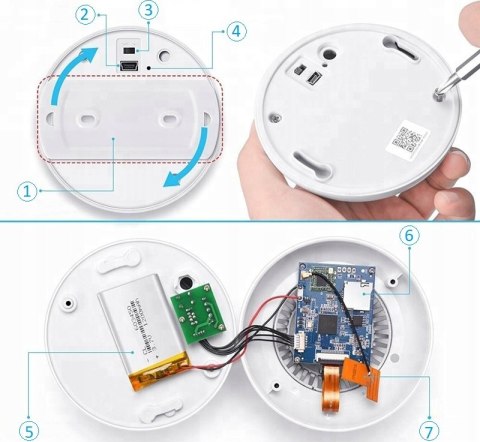 Ukryta Kamera W Czujniku Dymu Wifi Full Hd Z Podglądem Na Żywo Z Aplikacji