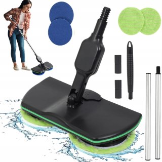 Bezprzewodowy Mop Elektryczny Obrotowy 180° 2+2 Pady - Idealny Do Podłóg