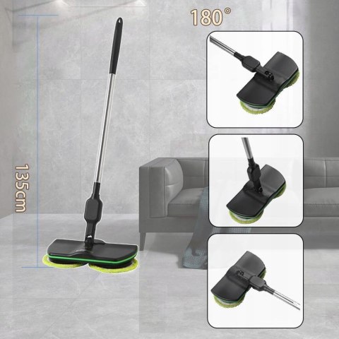 Elektryczny Bezprzewodowy Mop Ręczny Obrotowy 50Min Do Podłóg +2 Nakładki