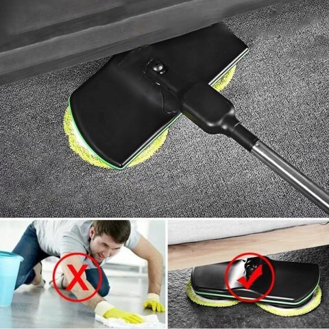 Elektryczny Bezprzewodowy Mop Ręczny Obrotowy 50Min Do Podłóg +2 Nakładki