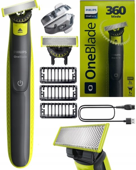 Golarka Philips One Blade 360 Dwustronny Trymer Do Zarostu, Na Mokro/Sucho