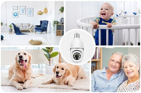 Inteligentna Żarówka Z Kamerą 1080P Fullhd, Monitoring Wifi Na Telefon