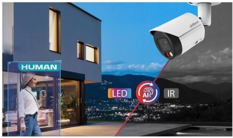 Kamera Ip Dahua 4Mp Ipc-Hdw2449tm-S-Il-0280B Smart Dual Illuminators Na Poe