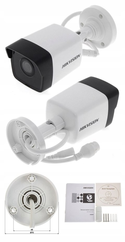 Kamera Ip Hikvision Ds-2Cd1041g0-I/Pl 4Mp Bullet 2,8Mm Poe Ip67 100° We/Wz