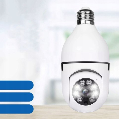Kamera Obrotowa 360 W Żarówce E27 Ptz Nagrywanie Nocne Wifi Ip Monitoring