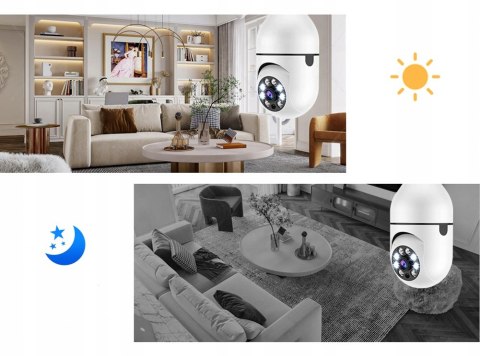 Kamera Obrotowa 360 W Żarówce E27 Ptz Nagrywanie Nocne Wifi Ip Monitoring