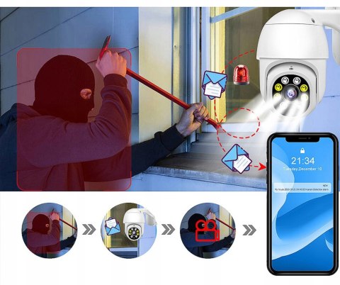 Kamera Zewnętrzna Obrotowa Sim 3G/4G Bez Wifi 350°/110° Detekcja Ruchu