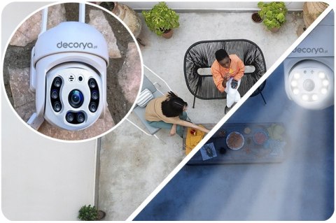 Obrotowa Kamera Zewnętrzna Wifi Full Hd 360° Z Alarmem Podgląd Na Telefon