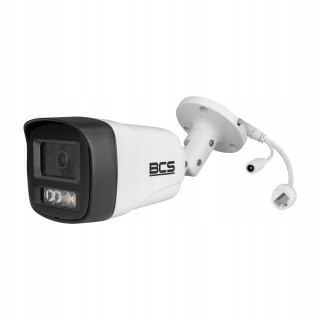 Zewnętrzna Biała Kamera Ip Bcs 4Mpx Tuba Poe Ir 30M Mikrofon Wdr Ip67 2.8Mm