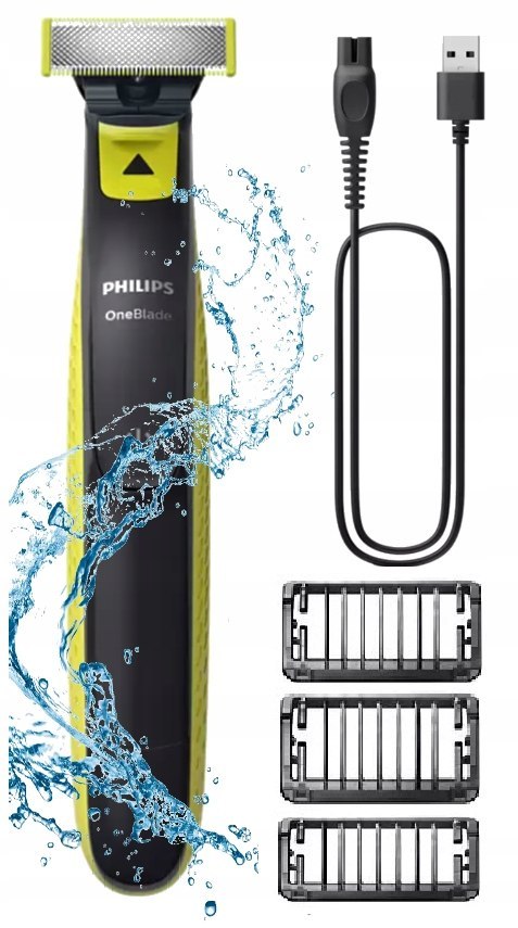 Golarka Philips Oneblade Trymer Do Zarostu I Golenia 3 Nasadki, Wodoodporna