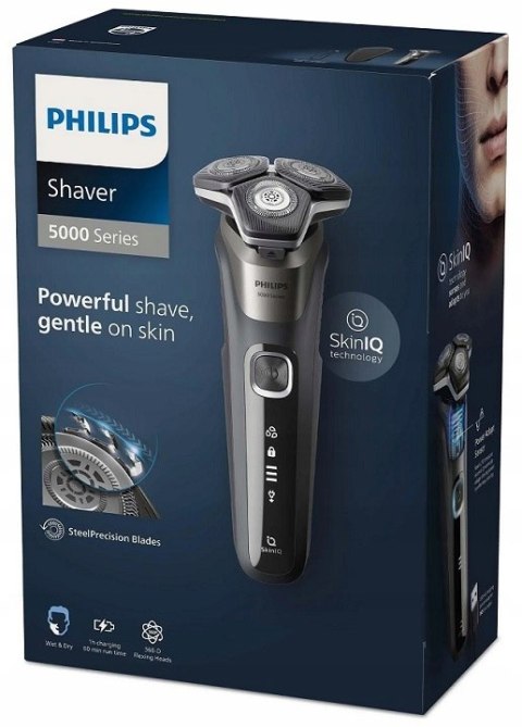 Golarka Philips S5887/30 Series 5000 Skiniq Wet&Dry Z Trymerem 360° 60Min