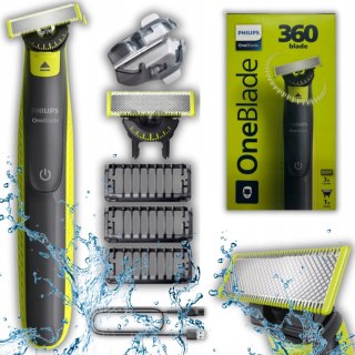 Philips One Blade 360 Golarka Do Zarostu 3 Nasadki, Na Mokro I Sucho 45 Min